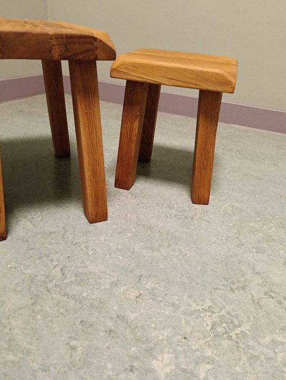 Juego de mesas auxiliares de estilo brutalista (3) – Wood (photo 10 of 14)