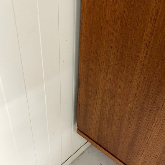 Sleek Danish vintage 3-door wardrobe with hanging and shelving – Wood (photo 8 of 12)