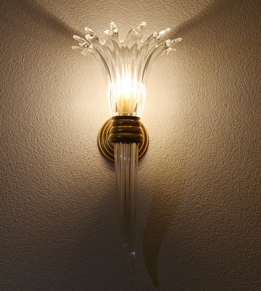 5x Murano Glass Lamps, Nausicaa, Handmade, Glass + Gold