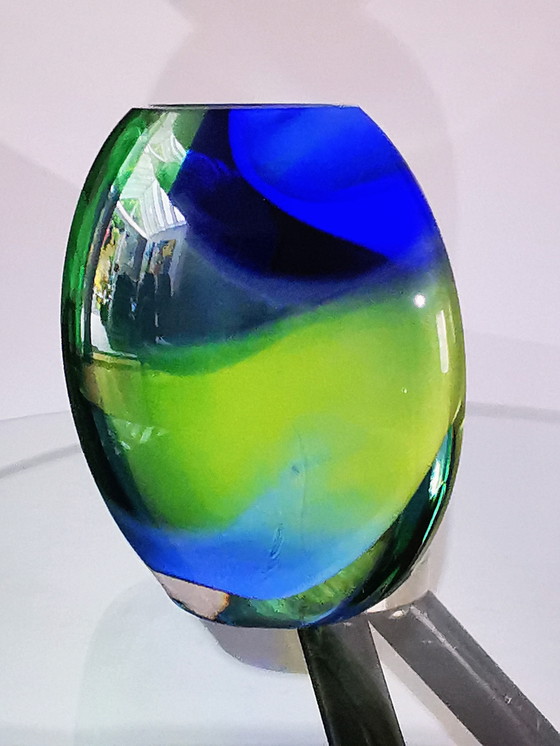 Image 1 of Verre d'art Hoglund, vase Ellips, années 1980