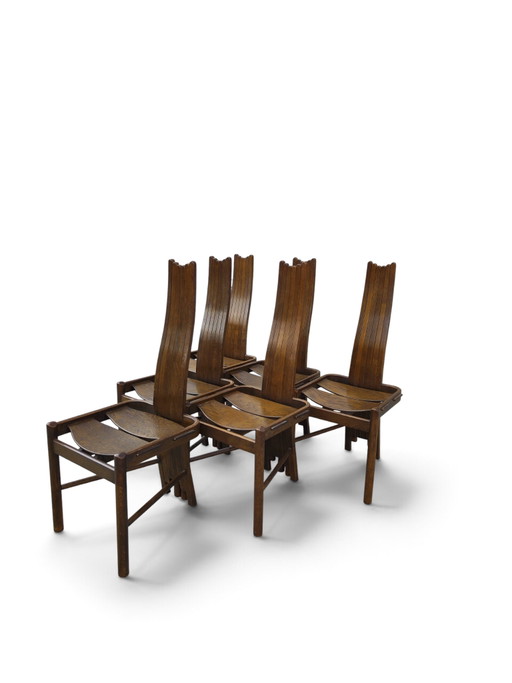 Allmilmo eetkamerstoelen met hoge rugleuning – Textile, Wood (photo 2 of 8)