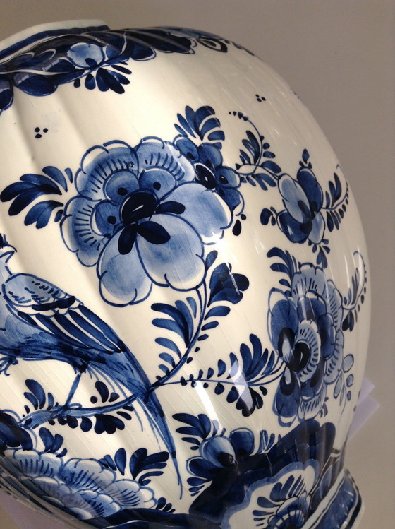 Image 1 of Delfts Blauwe VLS Velsen Holland dekselvaas,  gemberpot, urnvaas