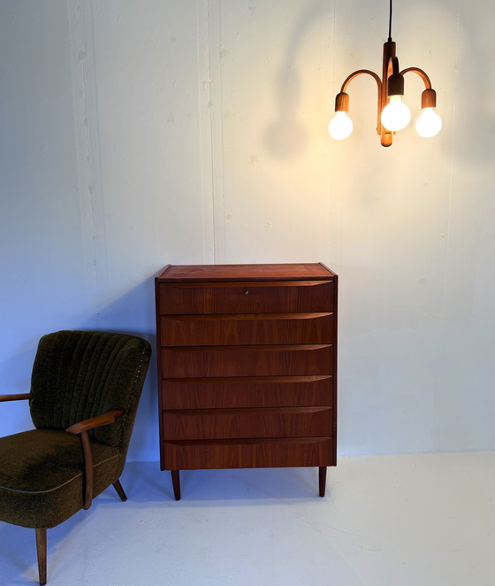 Image 1 of Lampada a sospensione vintage in teak 'Candela', Domus '80