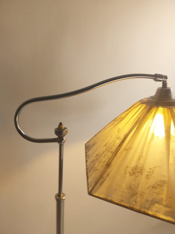 1 x Lampada da terra stile Halabala Art Déco anni '30 – Lampade da terra, Metallo, Tessile (photo 4 of 8)