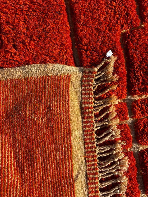 Image 1 of Handmade Moroccan Mrirt Rug – Burnt Orange Wool Rug 210x300 cm – Modern Textured Carpet