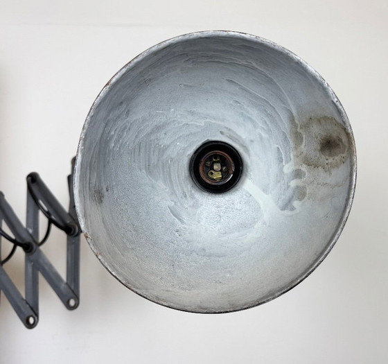 Image 1 of Grey Industrial Gooseneck Scissor Wall Lamp from Elektroinstala, 1960s