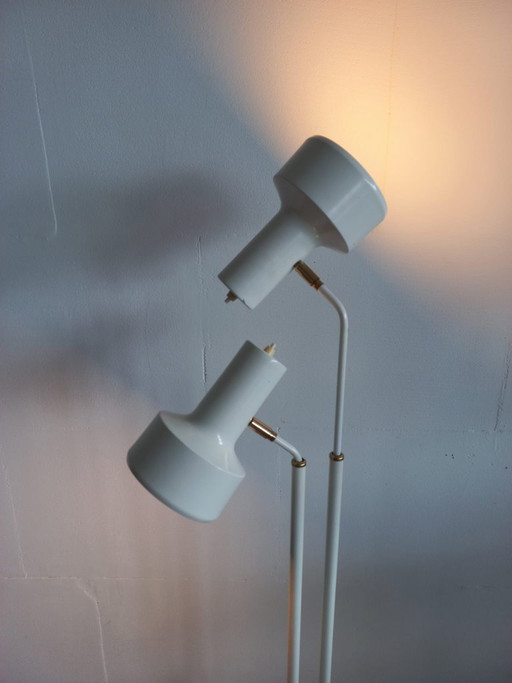 Lampada da terra vintage danese anni '70/'80 a 2 faretti regolabili in altezza (marca Dansa)