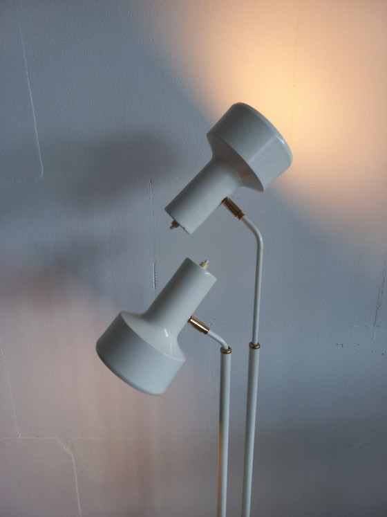 Image 1 of Lampada da terra vintage danese anni '70/'80 a 2 faretti regolabili in altezza (marca Dansa)