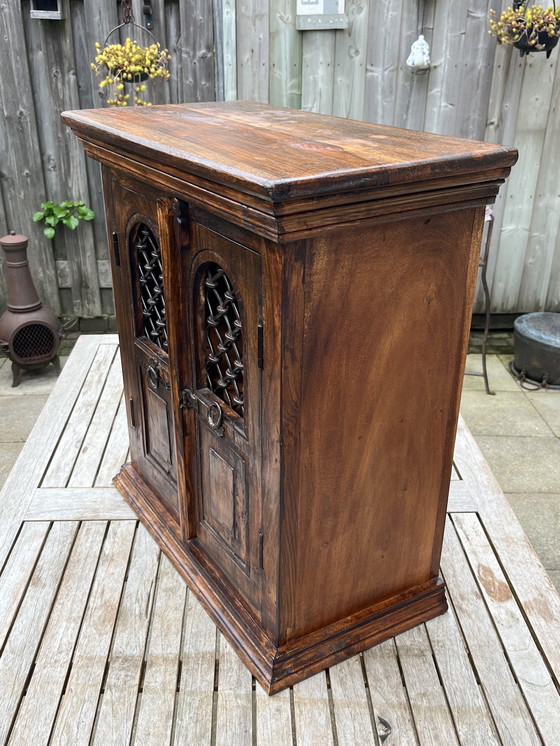 Image 1 of Rare cabinet français | Teck et fer forgé | 1950s