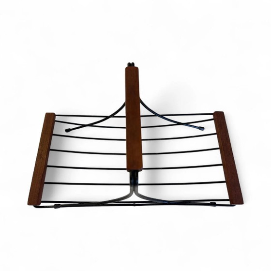 1960s Teak String Basket, Very Good Condition – Decorative Objects, Metal, Mid Century Modern (photo 2 of 5)