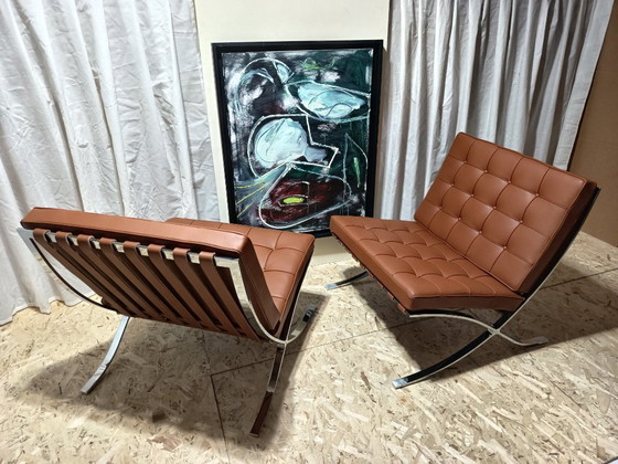 Image 1 of Sillones KNOLL Studio Barcelona (NUEVA Serie 2026) en piel natural (color coñac)