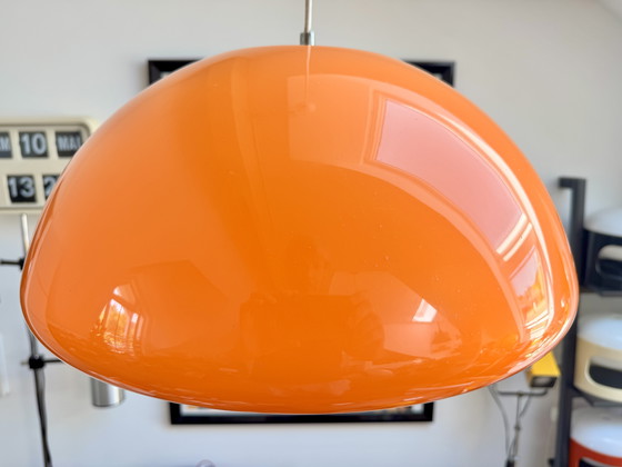 Image 1 of Harvey Guzzini ‘Cabras’ Pendant Lamp by Luigi Massoni Mid-Century Modern Vintage Retro Lighting 45cm