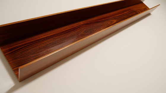 Image 1 of Vintage boekenplank in palissander | wandplank | Walter Wirz voor Wilhem Renz | 240 cm