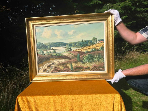 Vintage Ölgemälde von Corell – Mid Century Landschaft