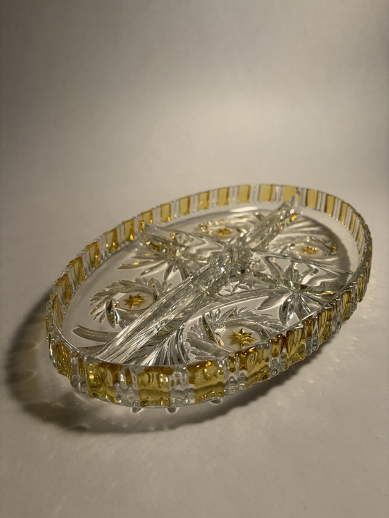 Image 1 of Serveerschaal Walther kristalglass ‘60s