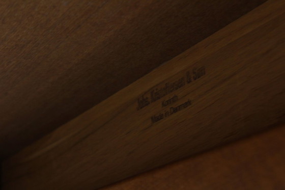 Image 1 of Vintage Danish oval extendable dining table teak by Johs. Kristoffersen & Son