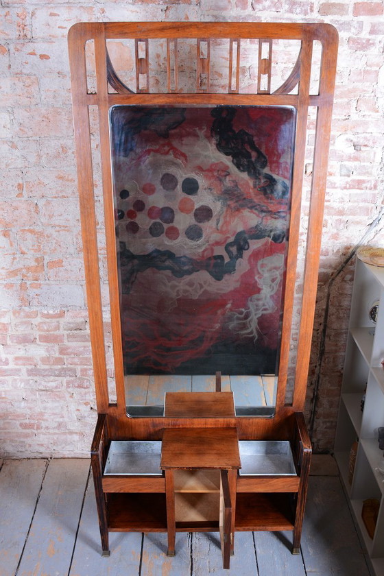Specchio da toeletta Art Déco restaurato, di J.F.M. Hoffmann, Palissandro, Ceco, anni '10 (foto 8 di 15)