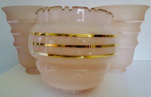 3x Vintage Opaline Lampshades.