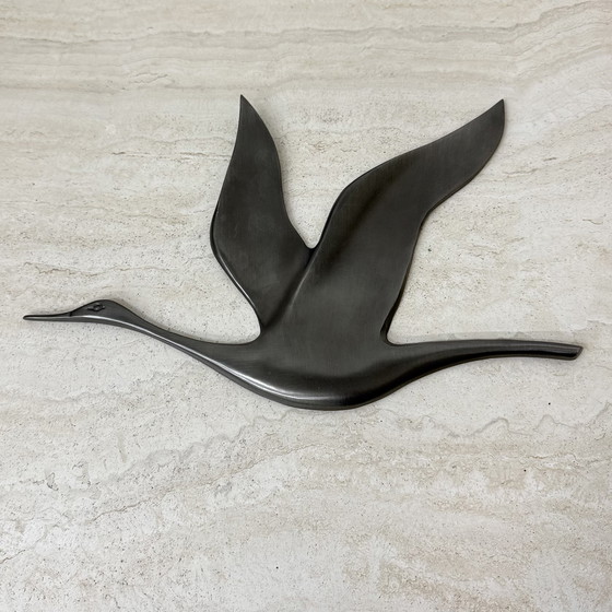 Image 1 of Mid Century Design tinnen wandvogel, 1970