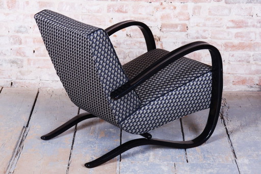 Paire de fauteuils Art déco restaurés, par J. Halabala, UP Zavody, République tchèque, années 1930 – Textile (photo 2 of 11)