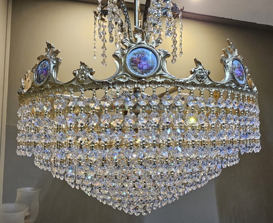 Image 1 of Kroonluchter met geslepen kristallen