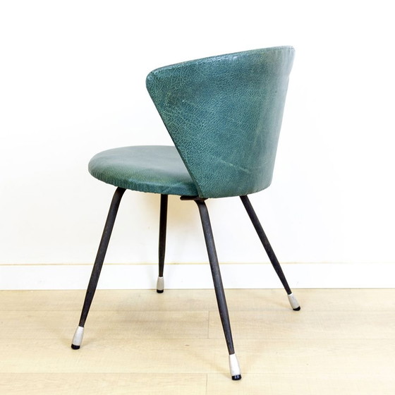 Image 1 of Set Spaanse clubfauteuils van ijzer en groen Skai, jaren 1960