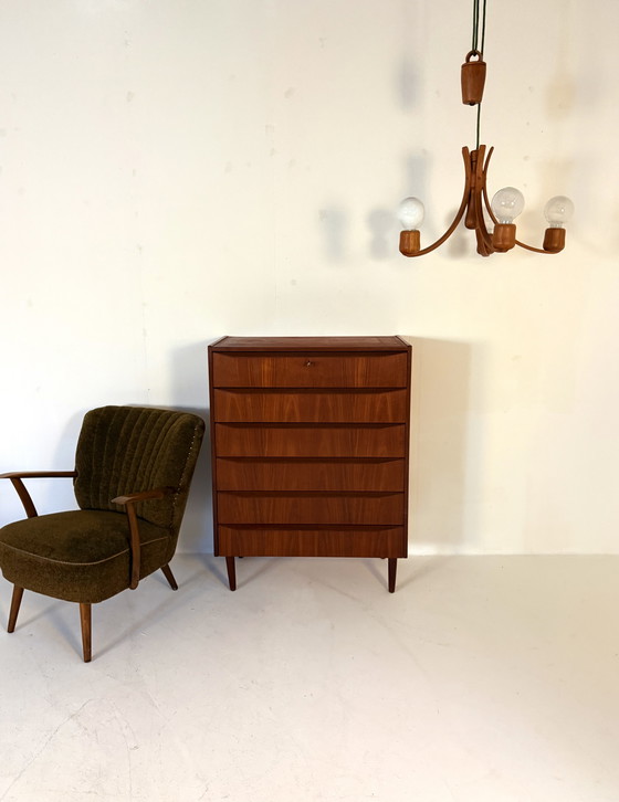 Image 1 of Contrepoids de lustre en teck vintage, Domus '80