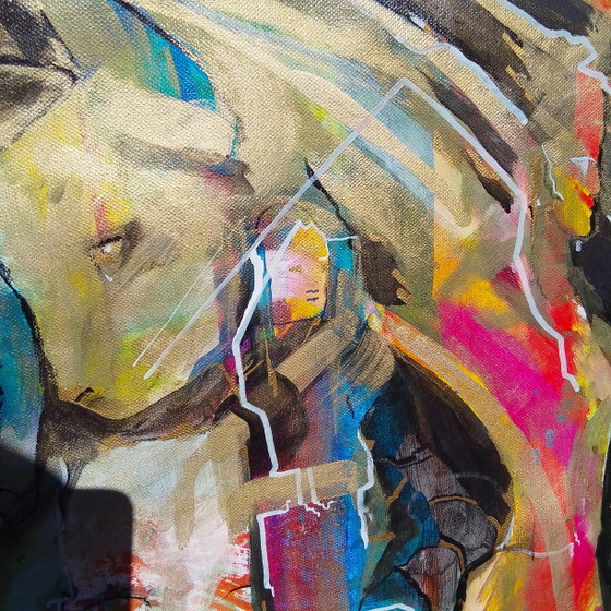 Acrylic painting #Catgold 80x110cm – joart, Paintings & Drawings, Canvas (photo 2 of 7)