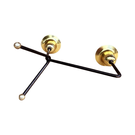 Image 1 of Modernistische tweelichts staande kandelaar, België 1970.