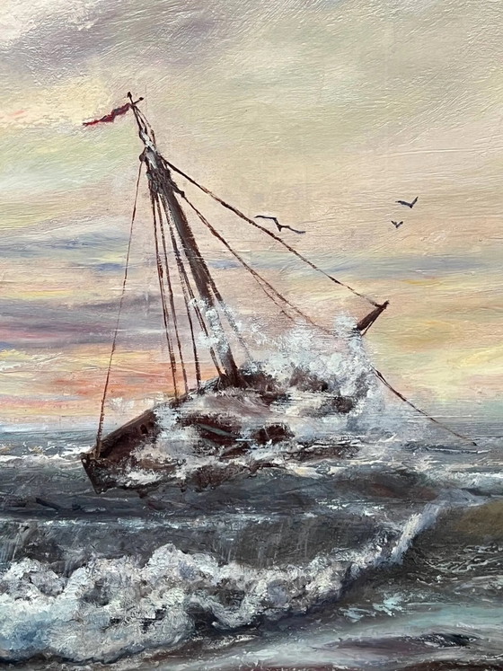 A. Claessens. Seascape. Large format. – Paintings & Drawings, Canvas (photo 11 of 14)