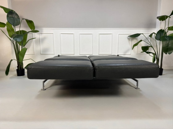 Image 1 of Canapé Brühl Moule, cuir gris, fonction couchage, multifonctionnel