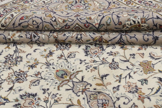 Image 1 of Origineel Perzisch tapijt Keshan, Kashan Beige 394 x 292 cm In topconditie Klassiek