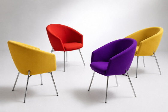 4 x Originele Artifort Megan Fauteuils van Rene Holten – Metal, Textile (photo 4 of 9)