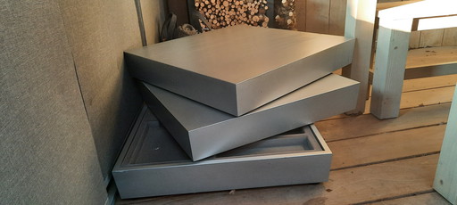 Salontafel, Leolux Blocco Vierkant Zilvergrijs Dutch Design