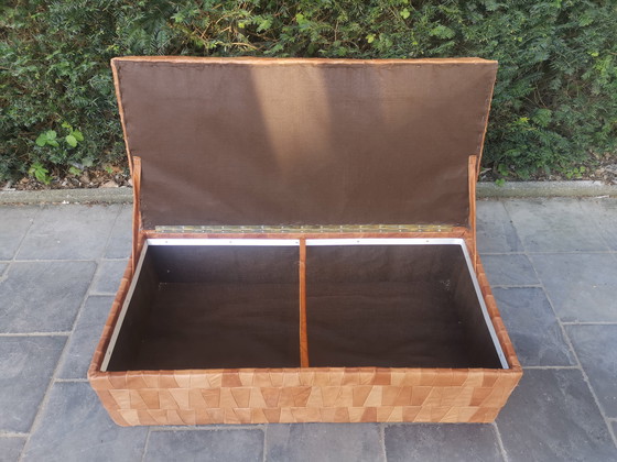 Image 1 of Patchwork Caramel Lederen Opbergdoos