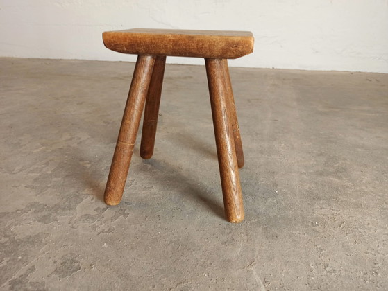 Image 1 of Vintage houten lage kruk