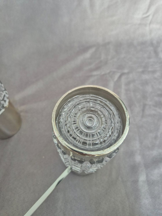 Image 1 of Lustre Kaiser Leuchten 42481/081 Vintage en chrome et verre texturé, 8 lumières, Allemagne, style moderne du milieu du XXe siècl
