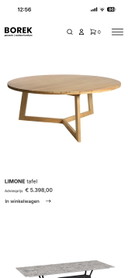 Mesa de jardín de teca de BOREK, redonda, 1,85 cm