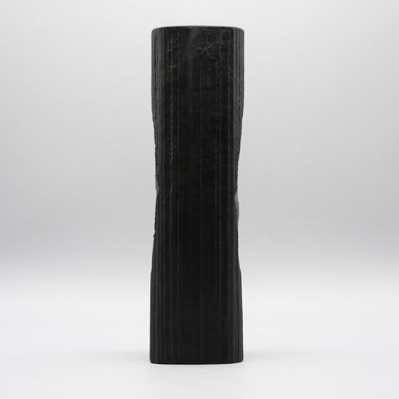 Image 1 of Martin Freyer Rosenthal Studio Line Brutalist Bisque Porcelaine Noire Vase Duo