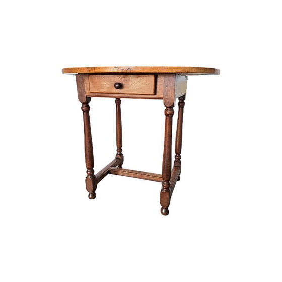 Image 1 of French Louis XIV walnut table with drawer, early 18th century