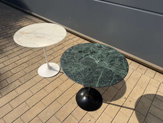 Image 1 of Table d'appoint Knoll Tulip en marbre Alpe Verde en parfait état !! Eero Saarinen