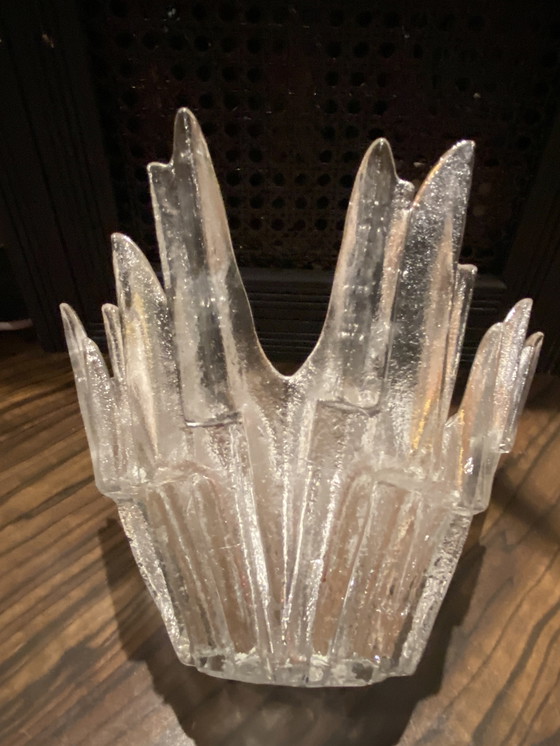 Image 1 of Tauno Wirkkala glas waxinelichthouder Humppila Revontulet 