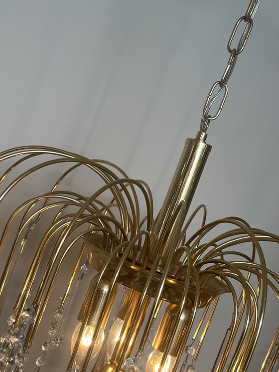 Image 1 of XL vintage pink taerdrop chandelier pendant lamp pendants