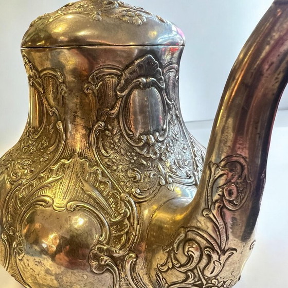 Image 1 of Teiera barocca in argento massiccio 800, punzonata, made in Germany 1900-1920 ca.