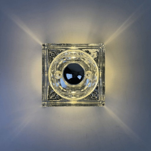 4x 'icecube' glass cube wall light by WILA - Germany