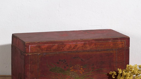 Antique red box with floral motifs (c.1900) #9 – Decorative Objects (photo 3 of 40)