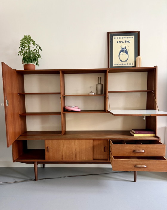 Beautiful Vintage Design High Board / Wall Unit – VDE Bergmeubel – Teak Wood – 1960s (photo 6 of 8)