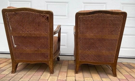Antique Italian Armchair set of 2 1930s – Wicker, Rattan, Italian Design (photo 9 of 9)