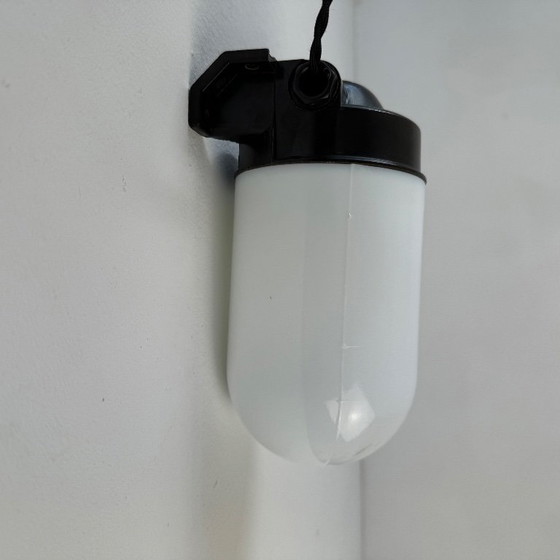 Image 1 of Vintage "Block" Opaline Wall Sconce