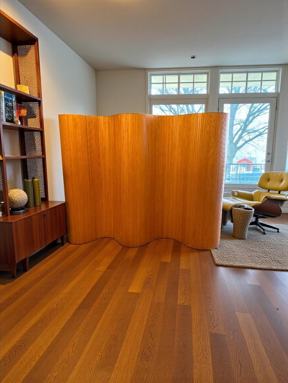 Image 1 of  Large Roll-Up Beech Slat Screen from Baumann, 1930s